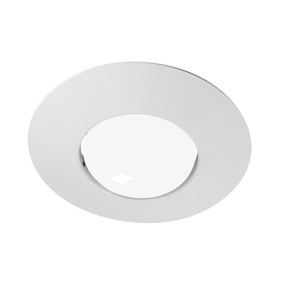 White 6-Inch Circular Open Trim with Socket Bracket