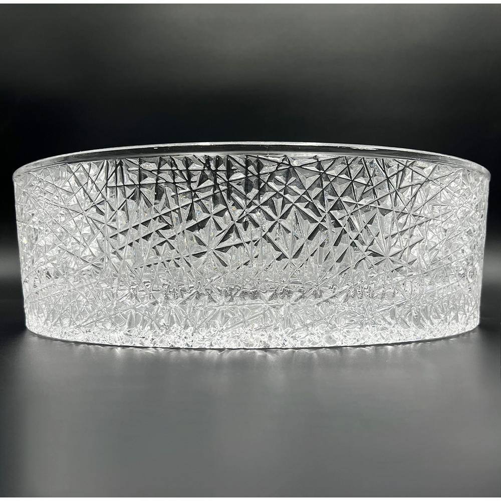 Stadium 14" Clear Textured Glass Circular Bathroom Vessel Sink