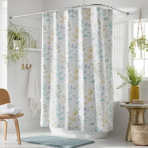 Legends Hotel Pressed Leaves Cotton and TENCEL Lyocell 72 in. Multi-Colored Shower Curtain