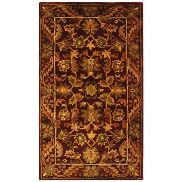SAFAVIEH Antiquity Wine/Gold 2 ft. x 3 ft. Border Floral Solid Area Rug