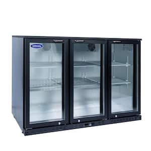 53 in.11.3 Cu.Ft. Beverage Refrigerators 3-Glass Door Back Bar, 480 Cans Cooler, Black
