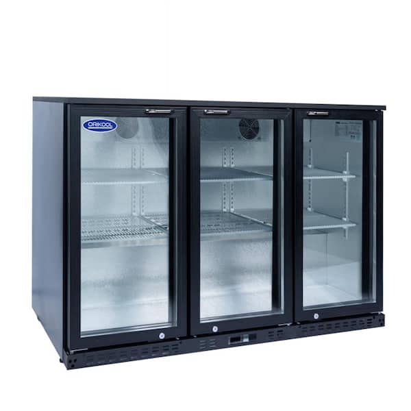 JEREMY CASS 53 in.11.3 Cu.Ft. Beverage Refrigerators 3-Glass Door Back Bar, 480 Cans Cooler, Black