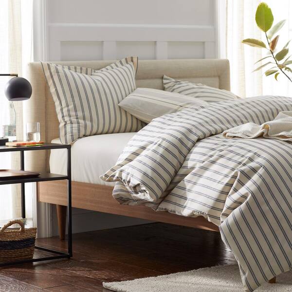 thumbnail image 2 of Dip & Doze Organic Cotton Striped Duvet Cover - King/Queen? (Slight Defect - Large Discount!) Buttons Closure, Soft Bedding 2 of 6