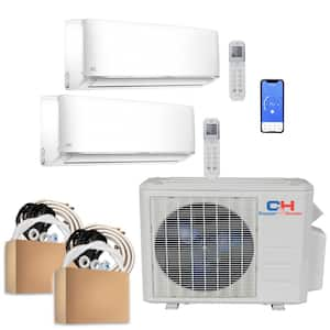 Sophia 18000 BTU 1.5 Ton 21.3 SEER Dual Wall Mount Multi-Zone Ductless Mini Split Air Conditioner with Heat Pump 230V