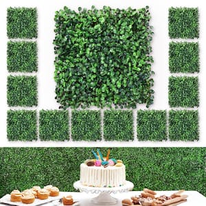 12-Pieces Artificial Grass Wall Panels 10 in. x 10 in. Boxwood Panel Topiary Greeenery Boxwood Hedge Backdrop Grass Wall