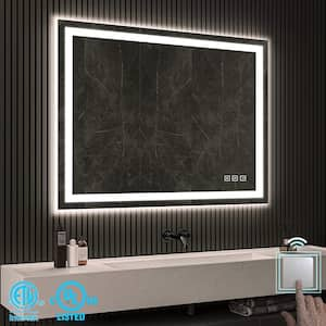 Super Bright 48 in. W x 36 in. H Rectangular Frameless Anti-Fog LED Wall Bathroom Vanity Mirror with Front Light