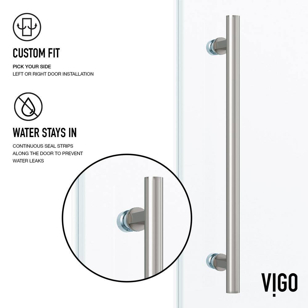 Elan 56-60" Frameless Sliding Shower Door with Stainless Steel Finish