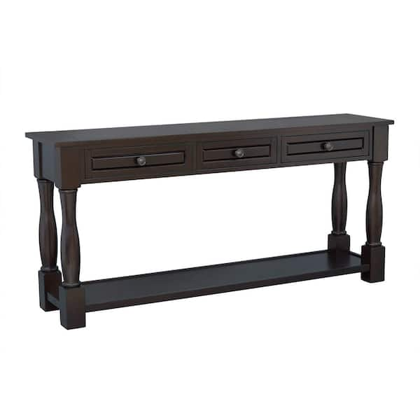 aisword 64 in. Console Table Long Extra-thick Sofa Table with Drawers ...