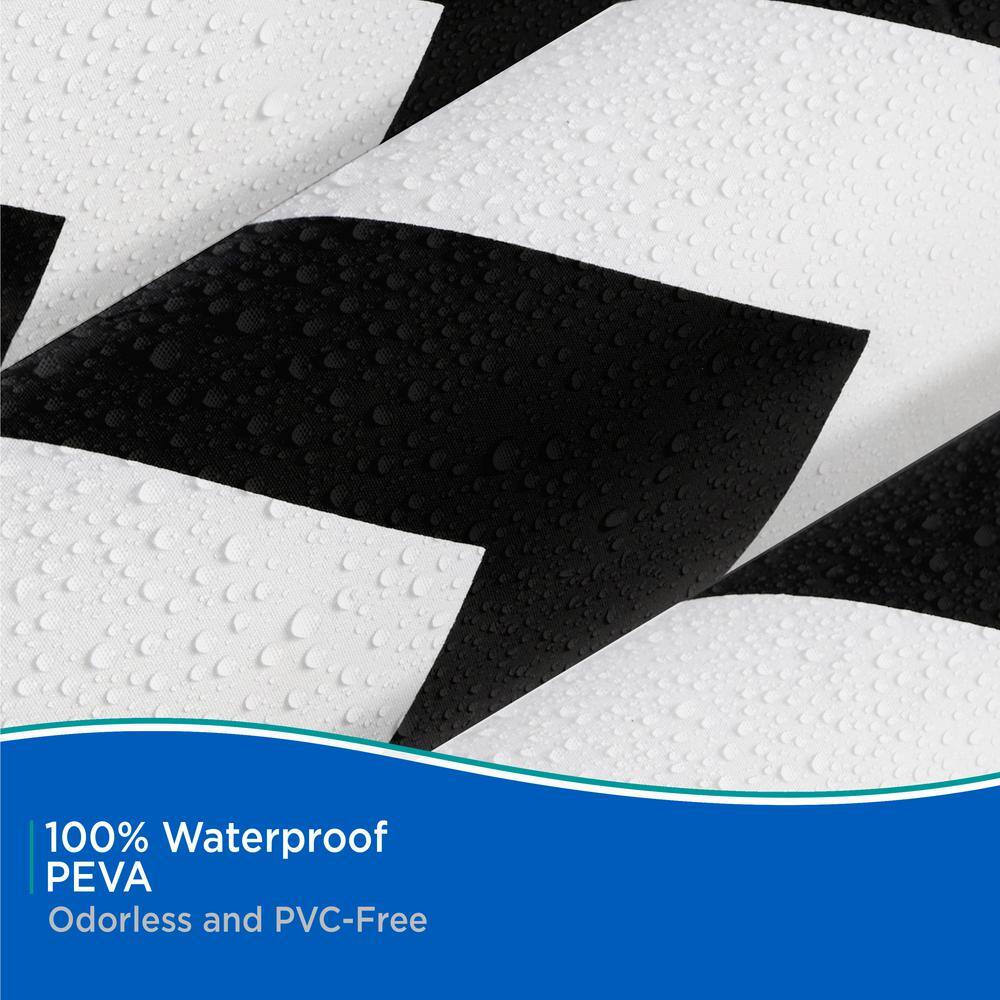 Black and White Chevron PEVA Shower Curtain Liner 70" x 72"