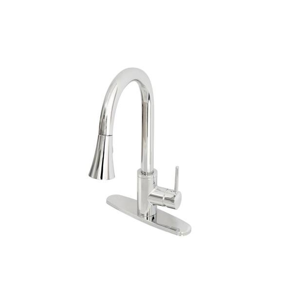 Belle Foret Modern Single-Handle Pull-Down Sprayer Kitchen Faucet in Chrome