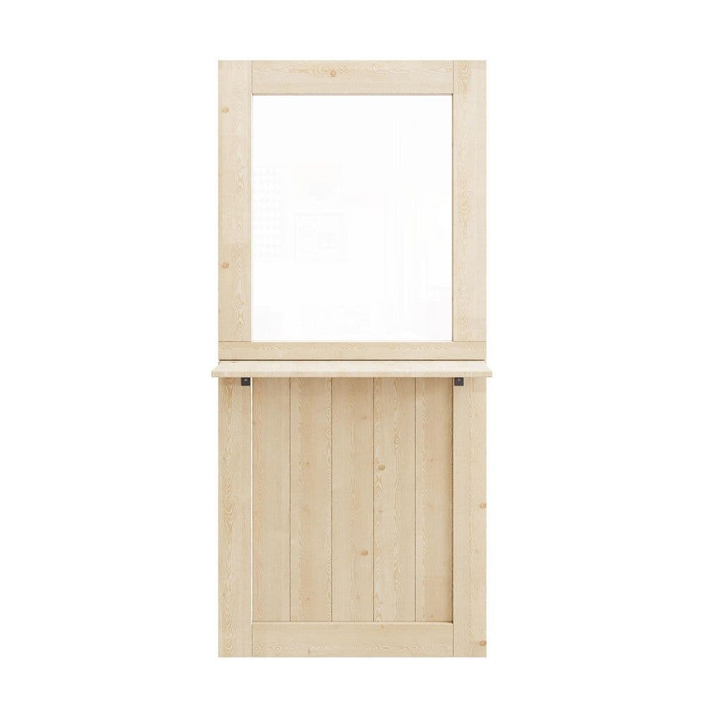 36 in. x 80 in. Universal 1-Lite Clear Glass Unfinished Exterior Door w/Shelf and Lock Solid Wood Front Door Slab-Dutch price history on PriceWatchPro