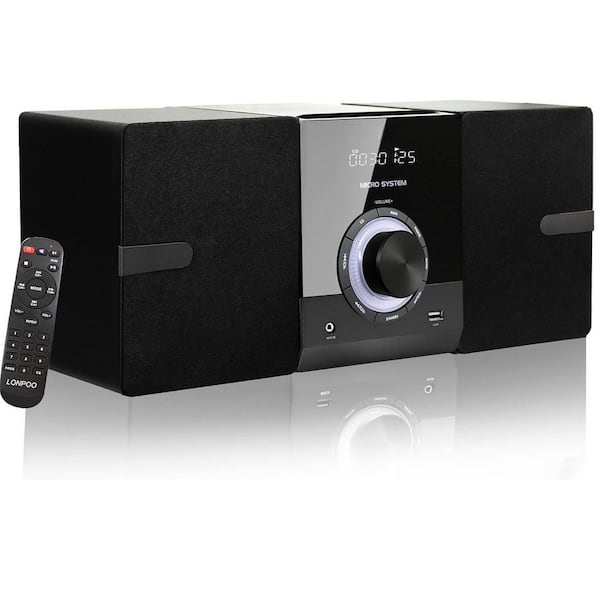 Yichuhaoxi Compact 30W Stereo System-CD Player, Bluetooth, FM Radio, USB, AUX, Earphone Port, DSP-Tech, Remote (New Version)