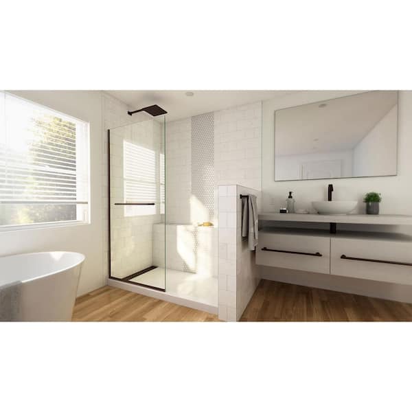 DreamLine Linea 30 in. W x 72 in. H Frameless Shower Screen in Oil Rubbed Bronze