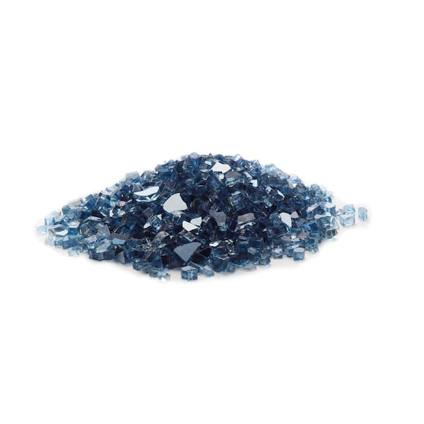 EXOTIC Fire Glass 1/4 in. Sky Blue Tempered Reflective Fire Glass (10 lbs. Bag)