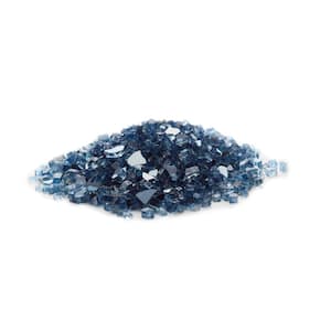 1/4 in. Sky Blue Tempered Reflective Fire Glass (25 lbs. Bag)