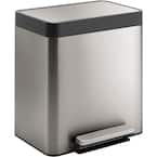 8 Gal. Pantry Stainless Steel Trash Can with Stainless Steel