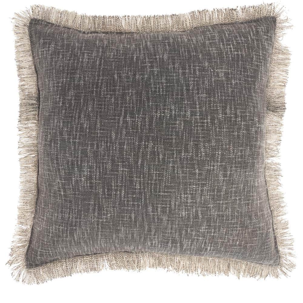 Nicole Curtis Stonewash Charcoal 22"x22" Vintage Throw Pillow