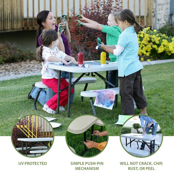 Lifetime 35-1/2 in. x 32-1/2 in. Kids Picnic Table with Benches