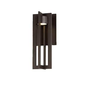 Chamber 16 in. Bronze Integrated LED Outdoor Wall Sconce, 3000K