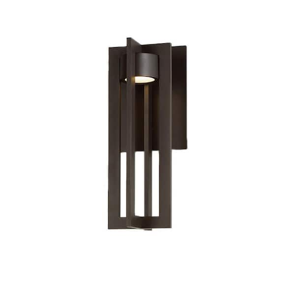 Chamber 16 in. Bronze Integrated LED Outdoor Wall Sconce, 3000K