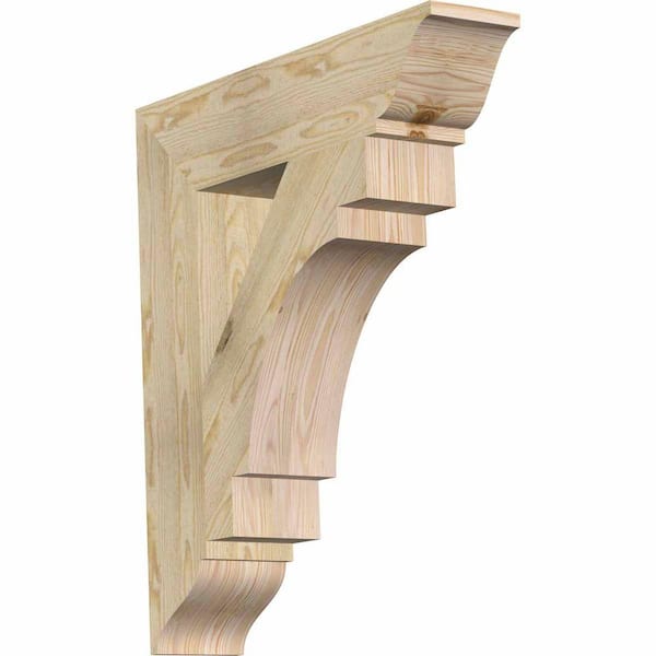 Ekena Millwork 6 in. x 32 in. x 28 in. Douglas Fir Merced Traditional Rough Sawn Bracket