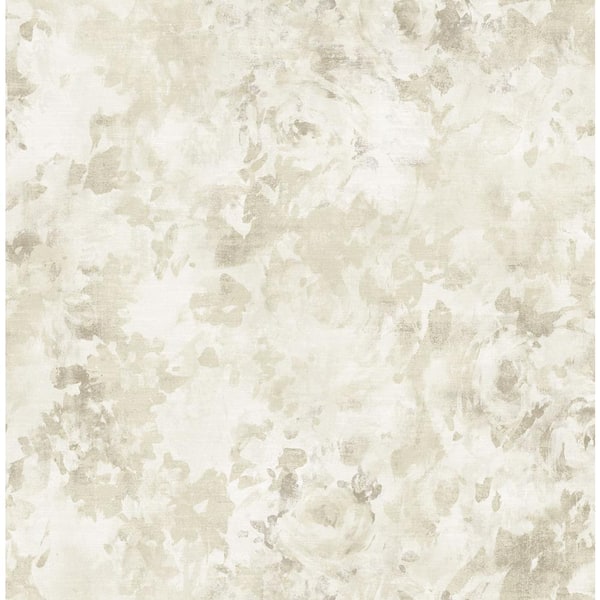 Watercolor Floral Beige Shades Vinyl Peel and Stick Strippable Wallpaper Roll (Cover 30.75 sq. ft. )