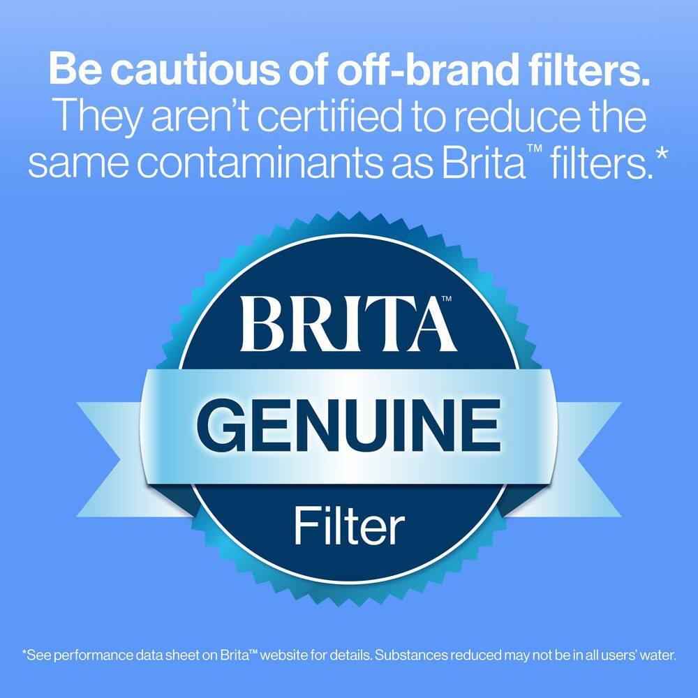 Brita 10-Cup White Plastic Water Filter Pitcher with Charcoal Filter