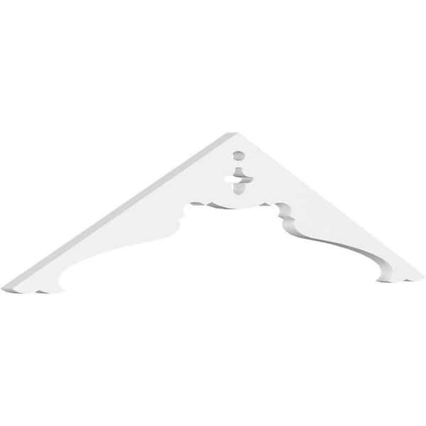 Ekena Millwork 1 in. x 36 in. x 9 in. (6/12) Pitch Heath Gable Pediment Architectural Grade PVC Moulding
