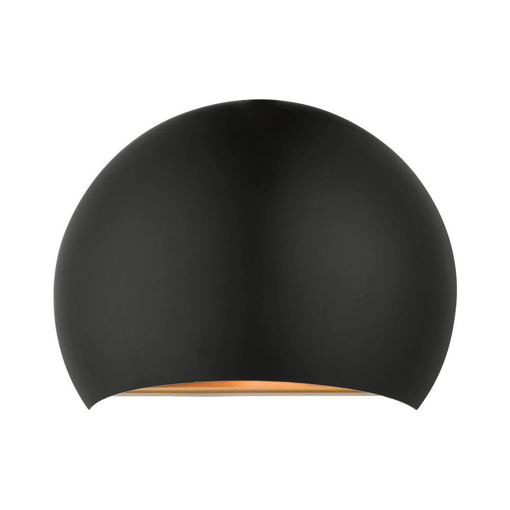 Black and Gold Metal Half Moon Wall Sconce