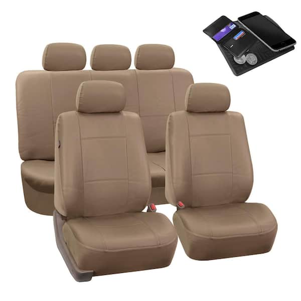Fh Group Premium Pu Leather 15 In X 12 6 Full Set Seat Covers Dmpu002tan115 - 2000 Honda Accord Car Seat Covers
