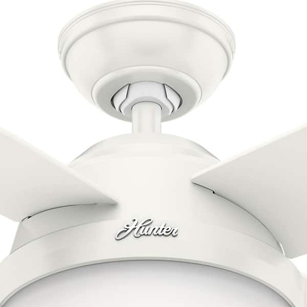 Hunter - Dempsey 44 in. LED Indoor Fresh White Ceiling Fan with Universal Remote