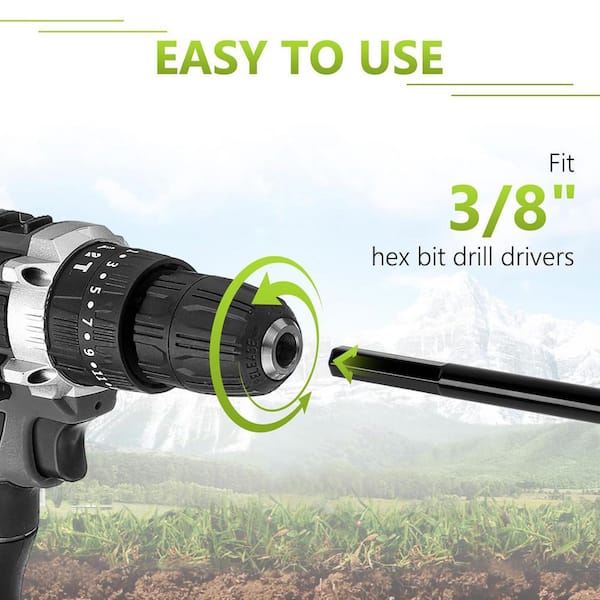 4-Pack Heavy-Duty Garden Spiral Auger Set for 3/8 in. Drill