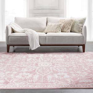 Dazzle Disa Blush Vintage Distressed Medallion Oriental 7 ft. 3 in. x 9 ft. 3 in. Area Rug