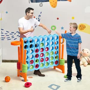 4-in-A Row Giant Game Set w/Basketball Hoop for Family Orange