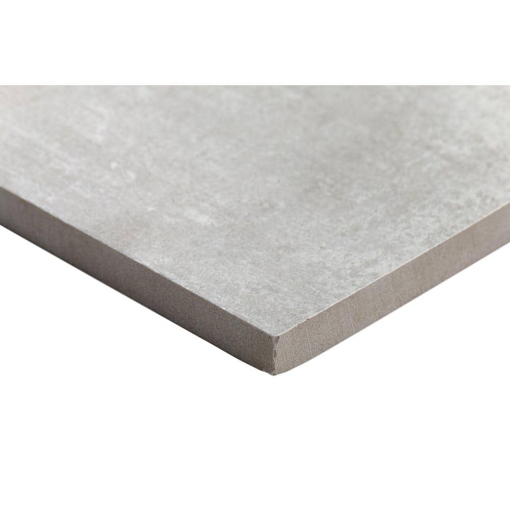 Essential 24" x 24" Matte Gray Porcelain Concrete Look Tile