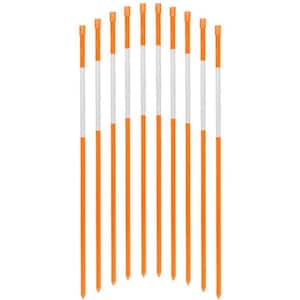 12 in. Driveway Markers 0.3 in. Dia Driveway Poles for Easy Visibility at Night Reflective, Orange (50-Pack)
