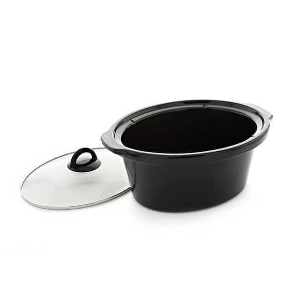 Crockpot Round Original Slow Cooker, 4.5 quart, Black & White Pattern,  Glass Lid