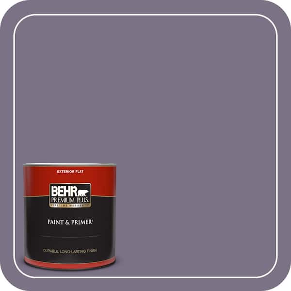 BEHR PREMIUM PLUS 1 qt. #660F-6 Peruvian Violet Flat Exterior Paint & Primer