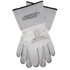 Welding Armor Medium White Leather TIG Welding Gloves