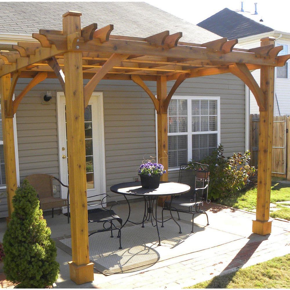 Western Red Cedar 8x10 ft. Rustic Outdoor Pergola