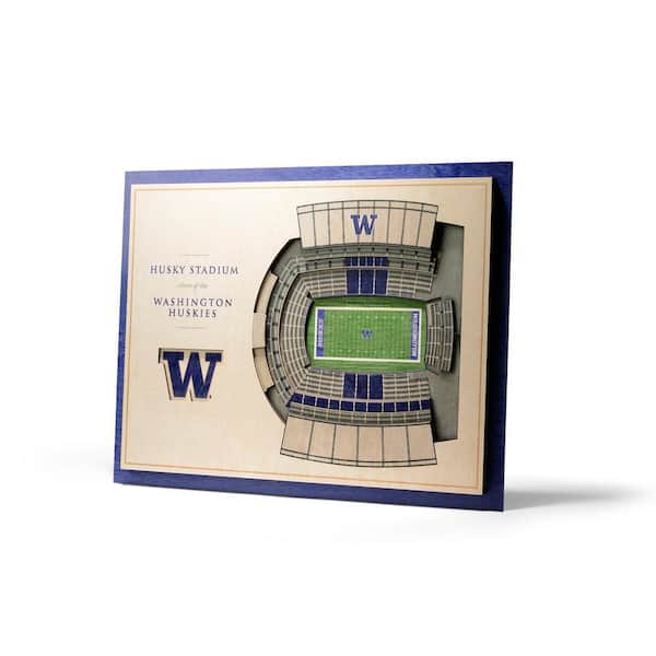 NCAA Washington Huskies 5-Layer Stadiumviews 3D Wooden Wall Art