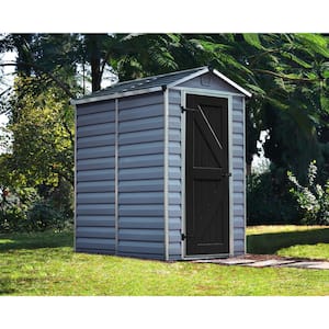 SkyLight 4 ft. W x 6 ft. D Dark Gray Deco Plastic Garden Outdoor Storage Shed 23 sq. ft.