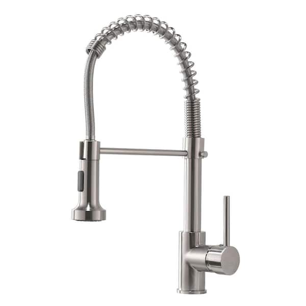 matrix decor Single Handle Pull Down Kitchen Faucet with 360 Rotation in Silver