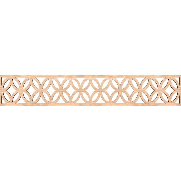 Ekena Millwork Crosby Fretwork 0.375 in. D x 46.625 in. W x 8 in. L Red Oak Wood Panel Moulding