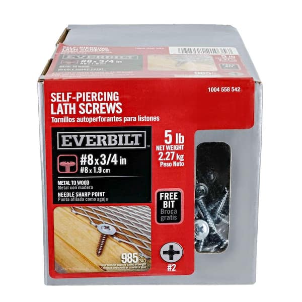 #8 x 3/4 in. Self Piercing Lath Screw 5 lbs.-Box (985-Piece)
