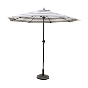9 ft. Tiltable Market Umbrella in Tan Stripe