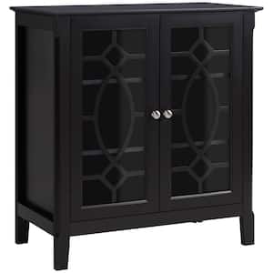 Black 32 in. H Storage Cabinet with Adjustable Shelves