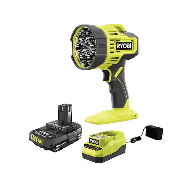 RYOBI ONE+ 18V Cordless LED Spotlight Kit with 2.0 Ah Battery Charger PCL661K1 - The Home Depot
