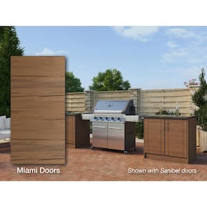 Batten Double Teak Outdoor Kitchen Cabinet Set + Reviews