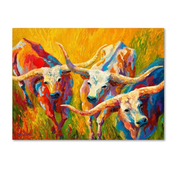 Trademark Fine Art 18 in. x 24 in. "Dance of the Longhorns" by Marion Rose Printed Canvas Wall Art